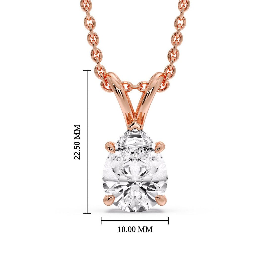 Color Lab Fancy Pear Shaped Diamond Solitaire Pendant