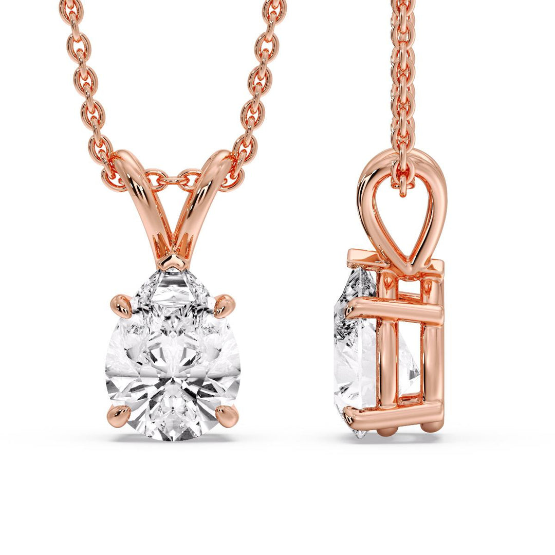 Color Lab Fancy Pear Shaped Diamond Solitaire Pendant