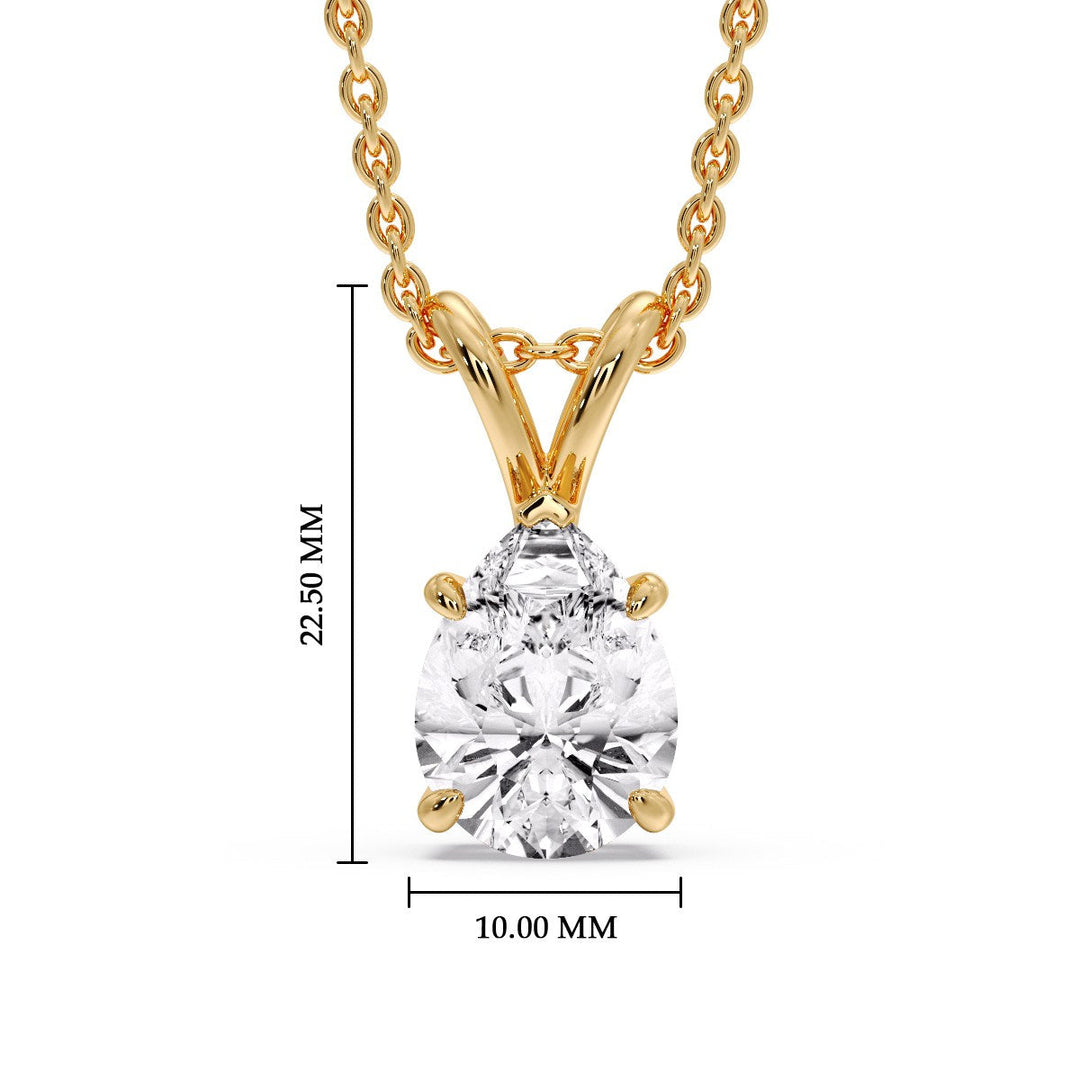 Color Lab Fancy Pear Shaped Diamond Solitaire Pendant