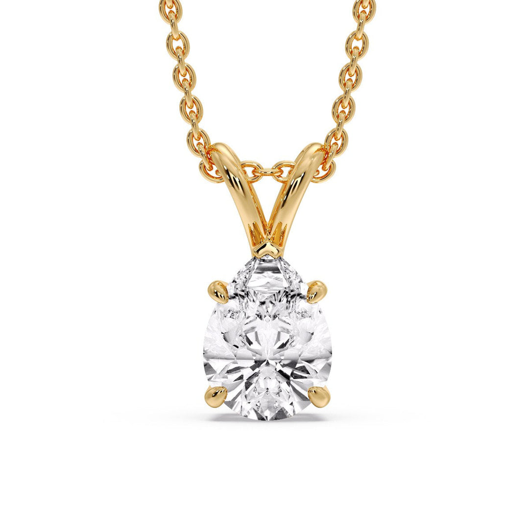Color Lab Fancy Pear Shaped Diamond Solitaire Pendant
