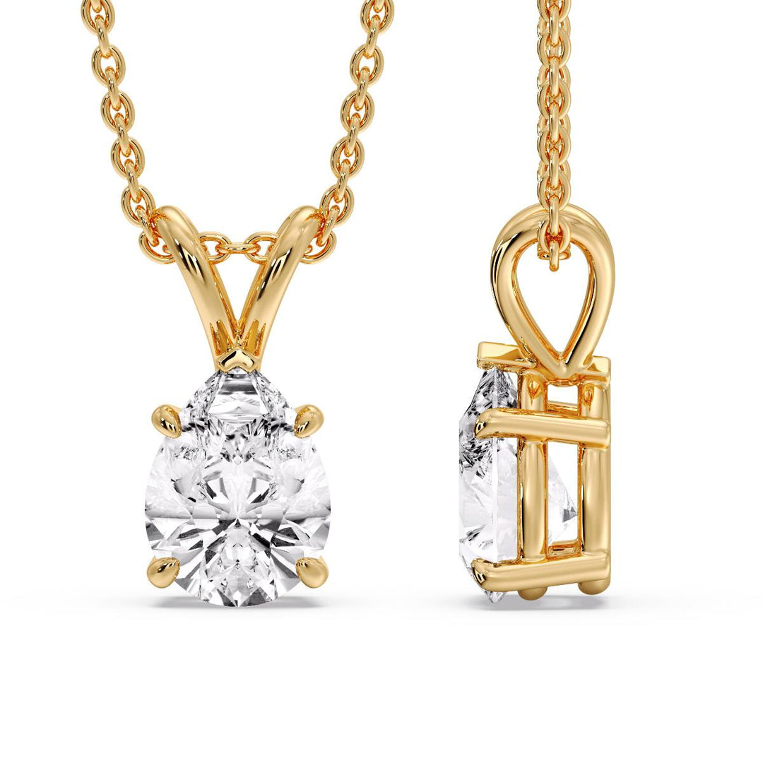Color Lab Fancy Pear Shaped Diamond Solitaire Pendant