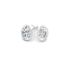 Load image into Gallery viewer, 0.50 To 5 Carat Lab Diamond Oval Stud Bezel Set Earring For Women 14K Gold
