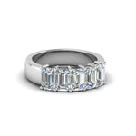 Load image into Gallery viewer, Five Stone Emerald Cut Lab Diamond Ring 14K Gold
