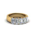Load image into Gallery viewer, Five Stone Emerald Cut Lab Diamond Ring 14K Gold
