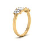 Load image into Gallery viewer, 1/2 - 2 1/2 Carat Lab Grown Pear Shaped Diamond Teardrop Lab Created 5 Stone Wedding Band For Women 14K Gold
