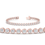 Load image into Gallery viewer, 2.50 To 12 Carat Lab Diamond Bezel Set Tennis Bracelet 14K Gold
