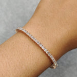 Load image into Gallery viewer, 5 To 10 Carat Princess Cut Tennis Lab Diamond Bracelet 14K Gold
