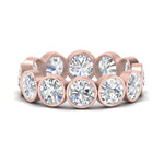 Load image into Gallery viewer, Bezel Lab Diamond Rount Cut Eternity Women Ring In 14k Gold
