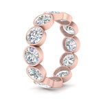 Load image into Gallery viewer, Bezel Lab Diamond Rount Cut Eternity Women Ring In 14k Gold
