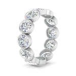 Load image into Gallery viewer, Bezel Lab Diamond Rount Cut Eternity Women Ring In 14k Gold
