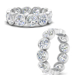 Load image into Gallery viewer, Bezel Lab Diamond Rount Cut Eternity Women Ring In 14k Gold
