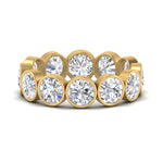 Load image into Gallery viewer, Bezel Lab Diamond Rount Cut Eternity Women Ring In 14k Gold
