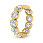 Load image into Gallery viewer, Bezel Lab Diamond Rount Cut Eternity Women Ring In 14k Gold

