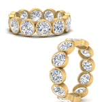 Load image into Gallery viewer, Bezel Lab Diamond Rount Cut Eternity Women Ring In 14k Gold
