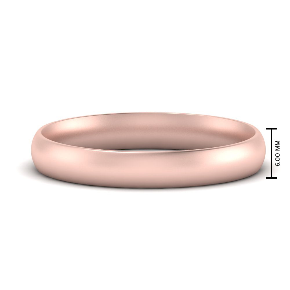 1 MM To 6 MM Comfort Fit Plain Wedding Band