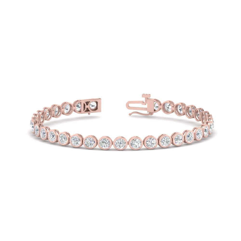 Round Lab Diamond Bezel Set Tennis Bracelet