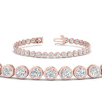 Load image into Gallery viewer, Round Lab Diamond Bezel Set Tennis Bracelet
