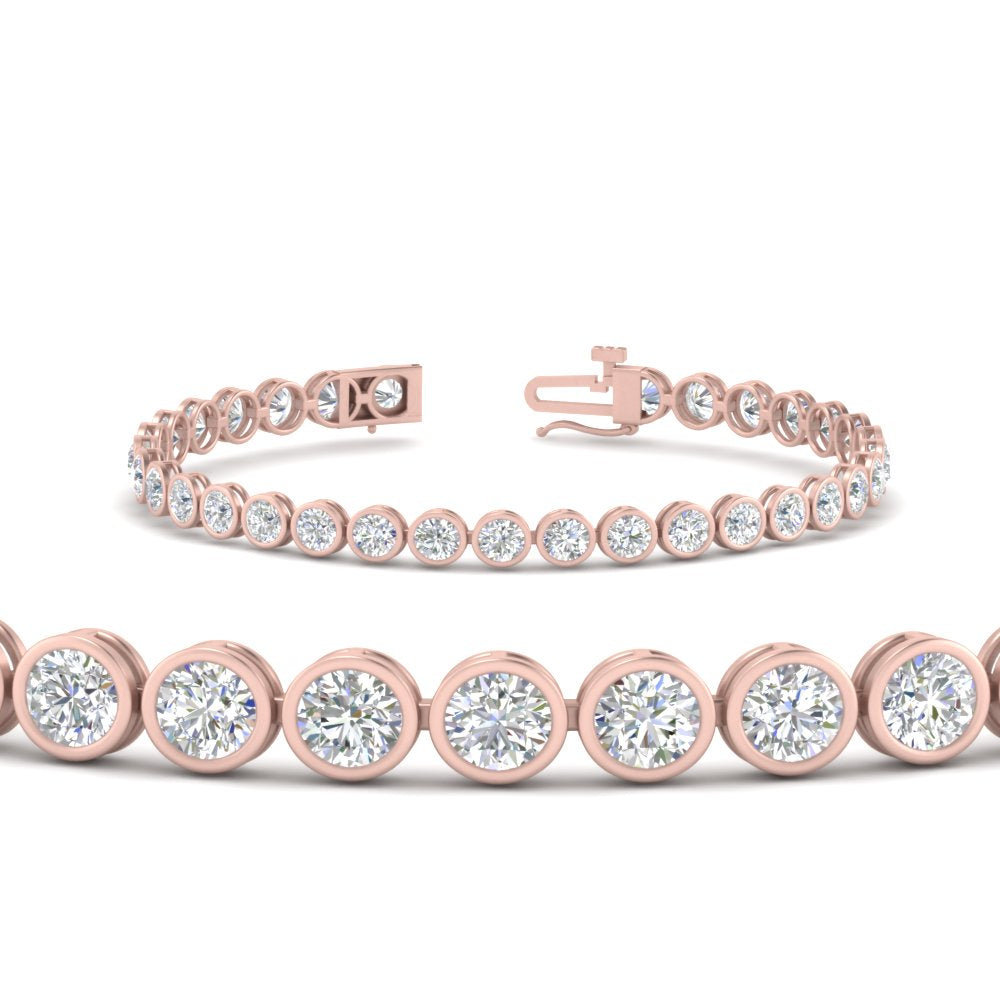 Round Lab Diamond Bezel Set Tennis Bracelet