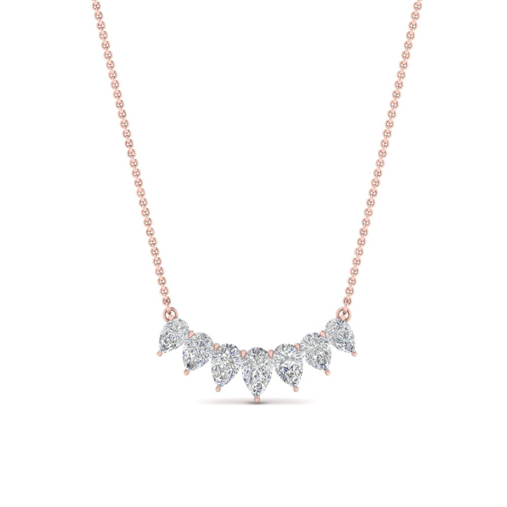 Pear Lab Diamond 7 Stone Graduated Necklace