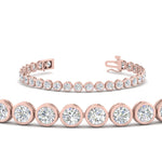Load image into Gallery viewer, Round Lab Diamond Bezel Set Tennis Bracelet
