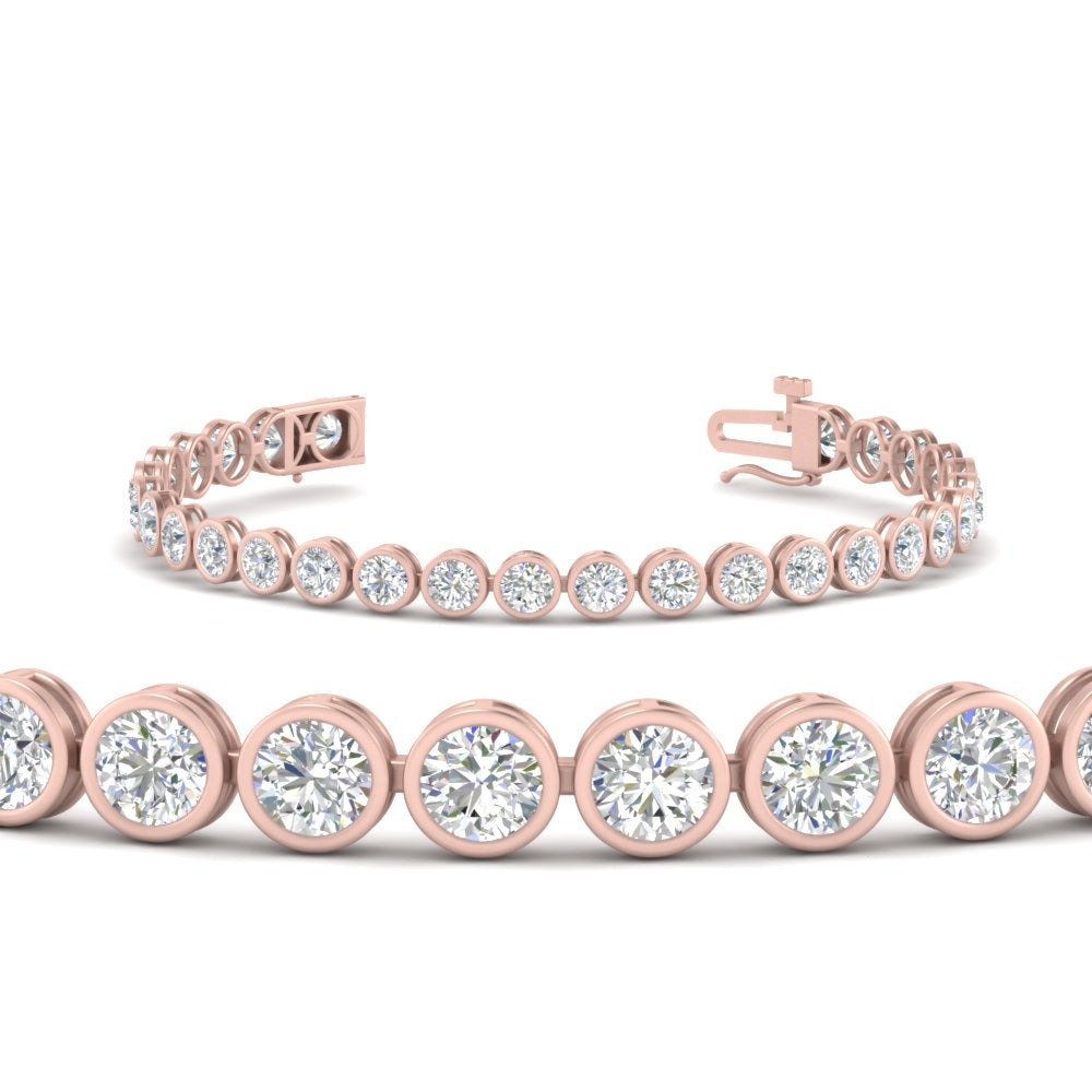 Round Lab Diamond Bezel Set Tennis Bracelet