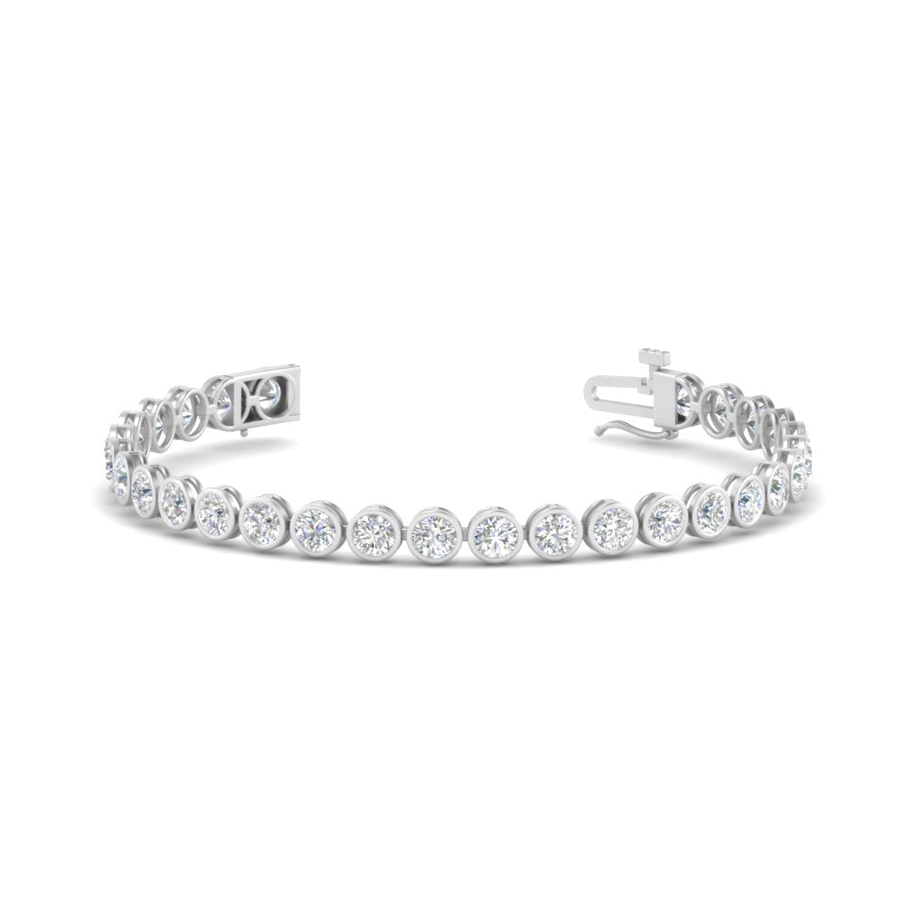 Round Lab Diamond Bezel Set Tennis Bracelet