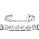 Load image into Gallery viewer, Round Lab Diamond Bezel Set Tennis Bracelet
