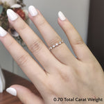 Load image into Gallery viewer, Eternity Scattered Affordable Lab Diamond Round Cut Women Band In 14K Yellow Gold| Cuts &amp; Carat

