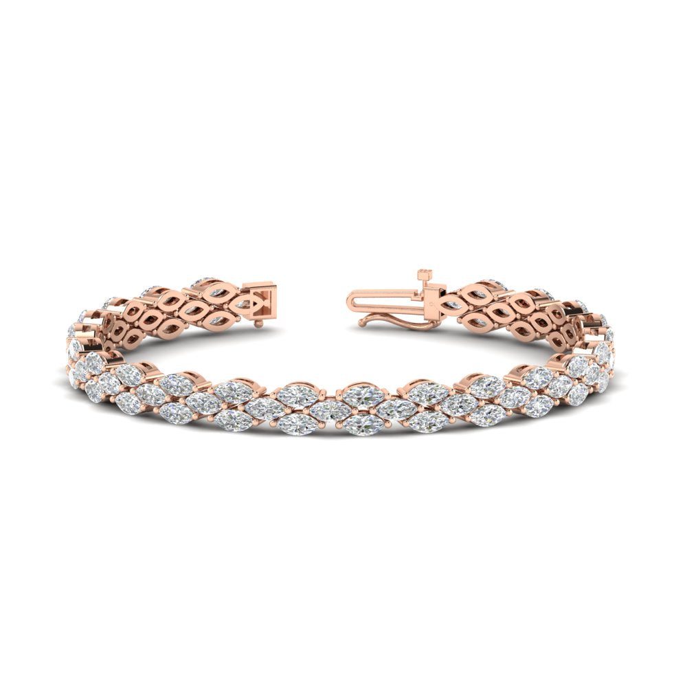 Beautiful Marquise Lab Diamond Tennis Bracelet