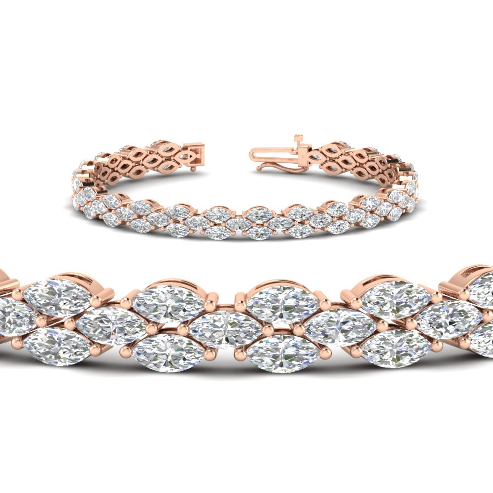 Beautiful Marquise Lab Diamond Tennis Bracelet