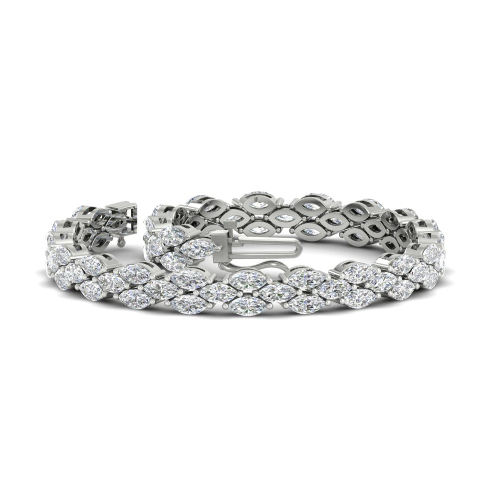 Beautiful Marquise Lab Diamond Tennis Bracelet