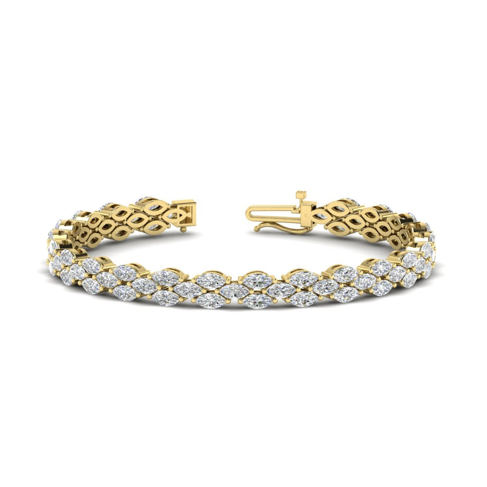 Beautiful Marquise Lab Diamond Tennis Bracelet