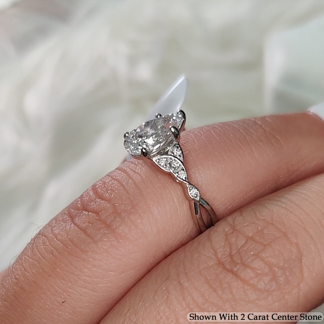 2 Ct. Pear Shaped Lab Diamond Celtic Engagement Ring 14K Gold