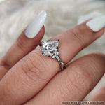 Load image into Gallery viewer, 2 Ct. Pear Shaped Lab Diamond Celtic Engagement Ring 14K Gold
