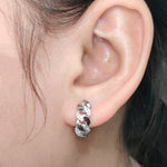 Load image into Gallery viewer, 1/4 Carat Round Cut Lab Diamond Cuban Link Hoop Earrings 14K Gold
