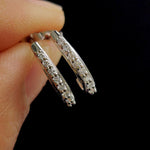 Load image into Gallery viewer, 1/5 Carat Round Cut Lab Diamond J Hoop Small Earring 14K Gold
