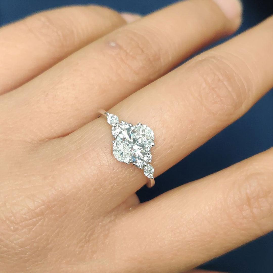 Lab diamond Petite Engagement Rings 14K Gold