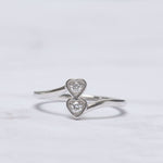 Load image into Gallery viewer, 2 Stone Crossover Lab Diamond Promise Ring
