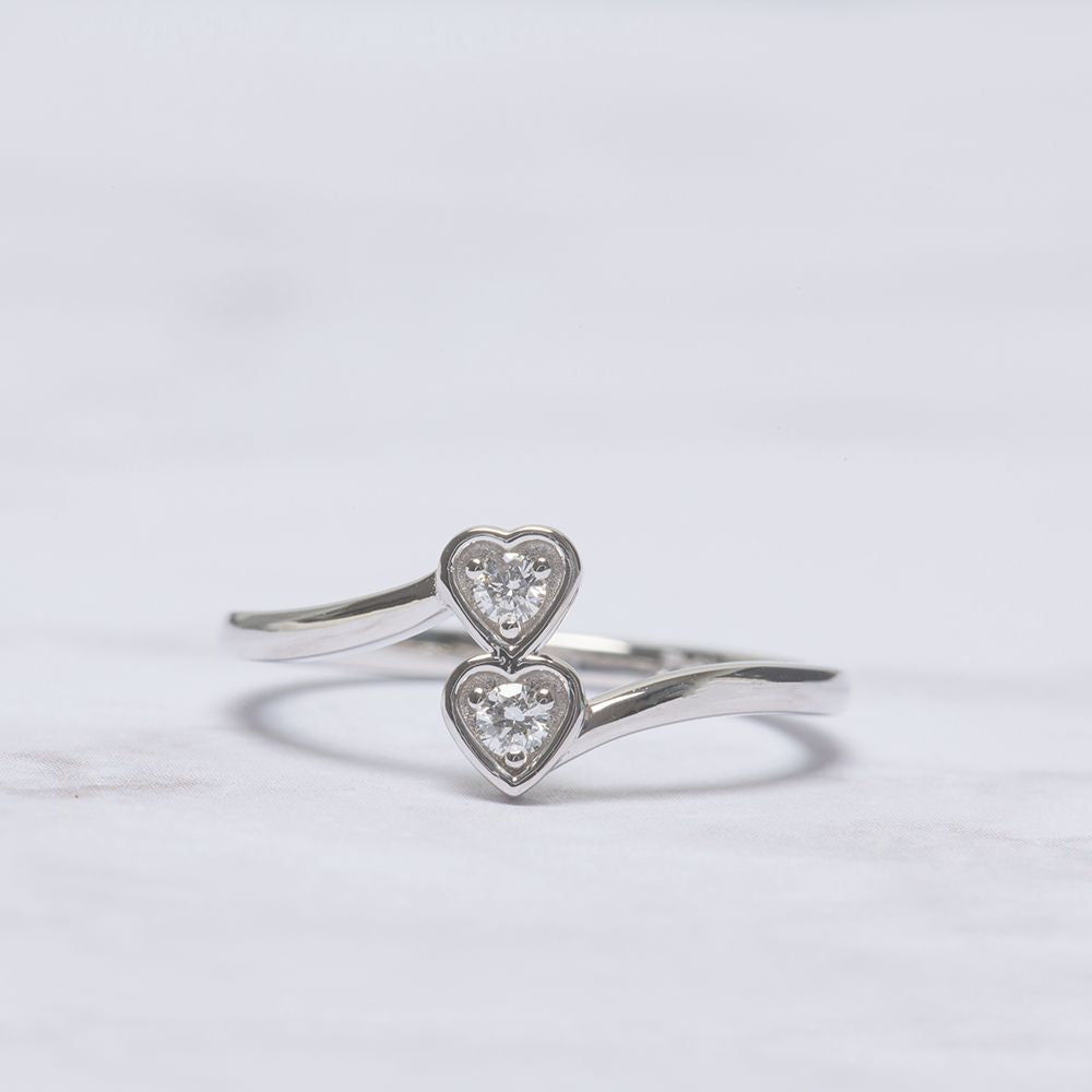 2 Stone Crossover Lab Diamond Promise Ring