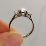 Load image into Gallery viewer, Lab Grown Round Cut Diamond 3 Stone Women Engagement Ring 14K White Gold
