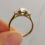 Load image into Gallery viewer, Lab Grown Round Cut Diamond 3 Stone Women Engagement Ring 14K Yellow Gold
