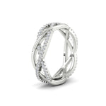 Load image into Gallery viewer, 0.48 Ct. Round Diamond Criss Cross Weave Wedding Band 14K Gold
