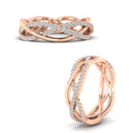 Load image into Gallery viewer, 0.48 Ct. Round Diamond Criss Cross Weave Wedding Band 14K Gold
