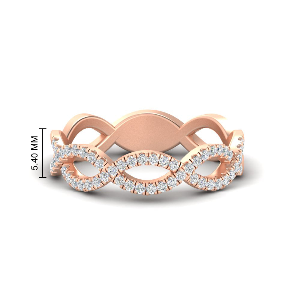 0.26 Ct. Infinity Round Diamond Twist Wedding Band 14K Gold