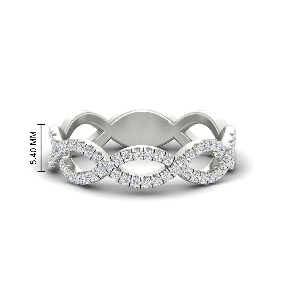 0.26 Ct. Infinity Round Diamond Twist Wedding Band 14K Gold