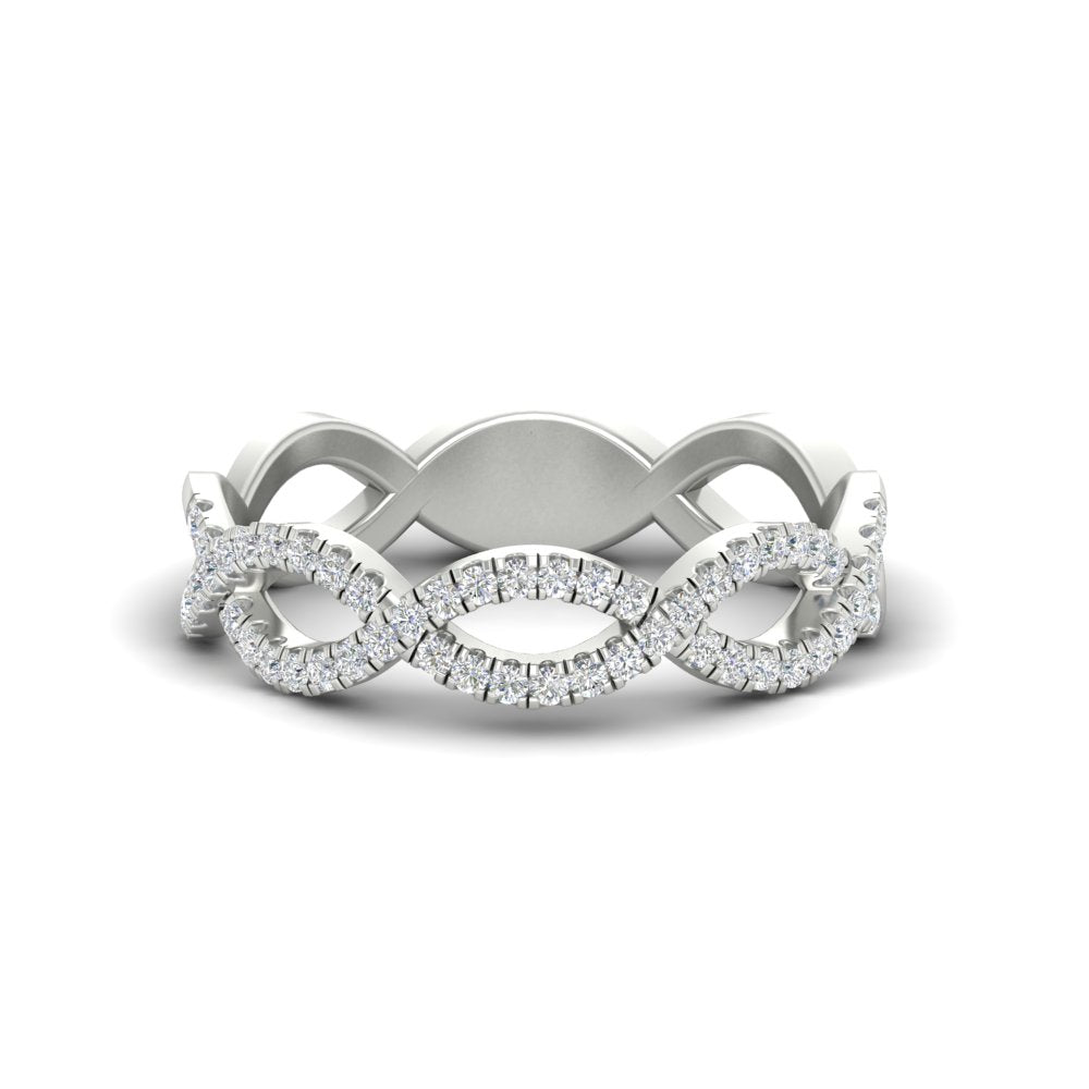0.26 Ct. Infinity Round Diamond Twist Wedding Band 14K Gold