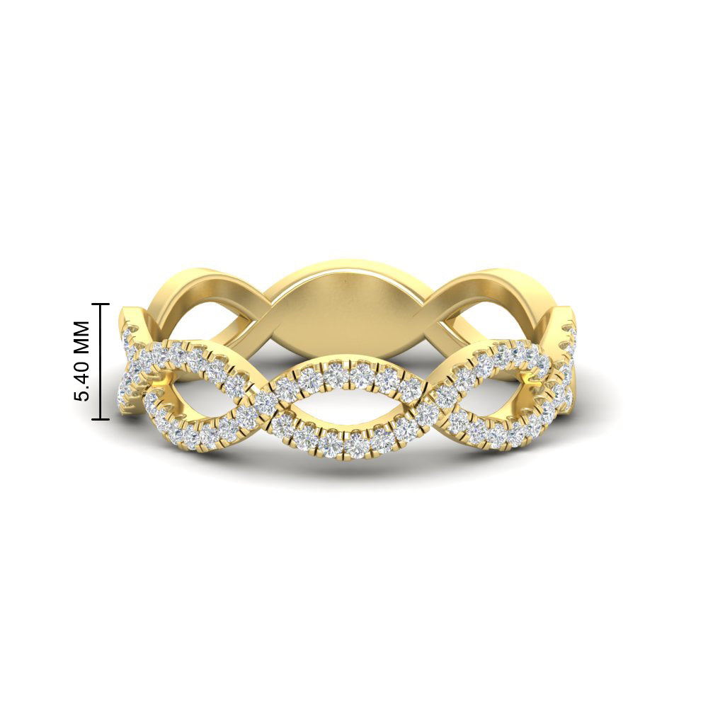 0.26 Ct. Infinity Round Diamond Twist Wedding Band 14K Gold