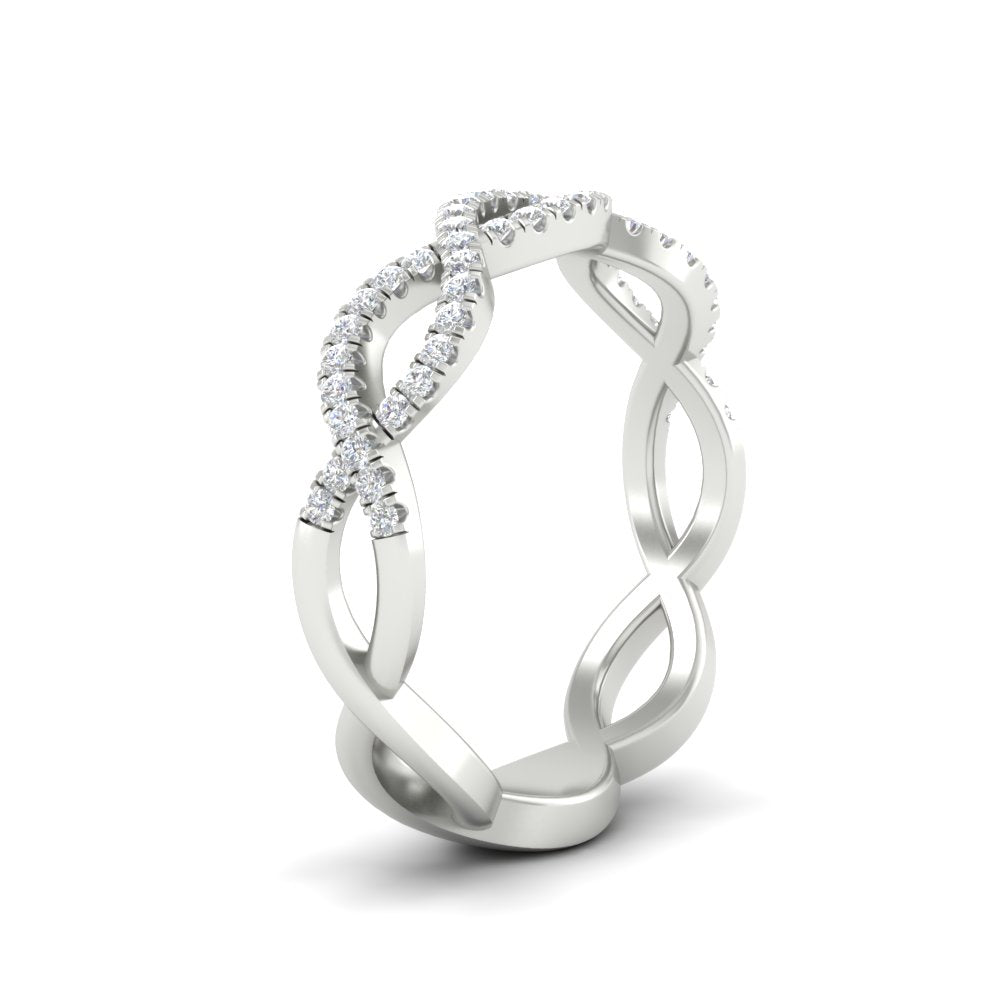 0.26 Ct. Infinity Round Diamond Twist Wedding Band 14K Gold