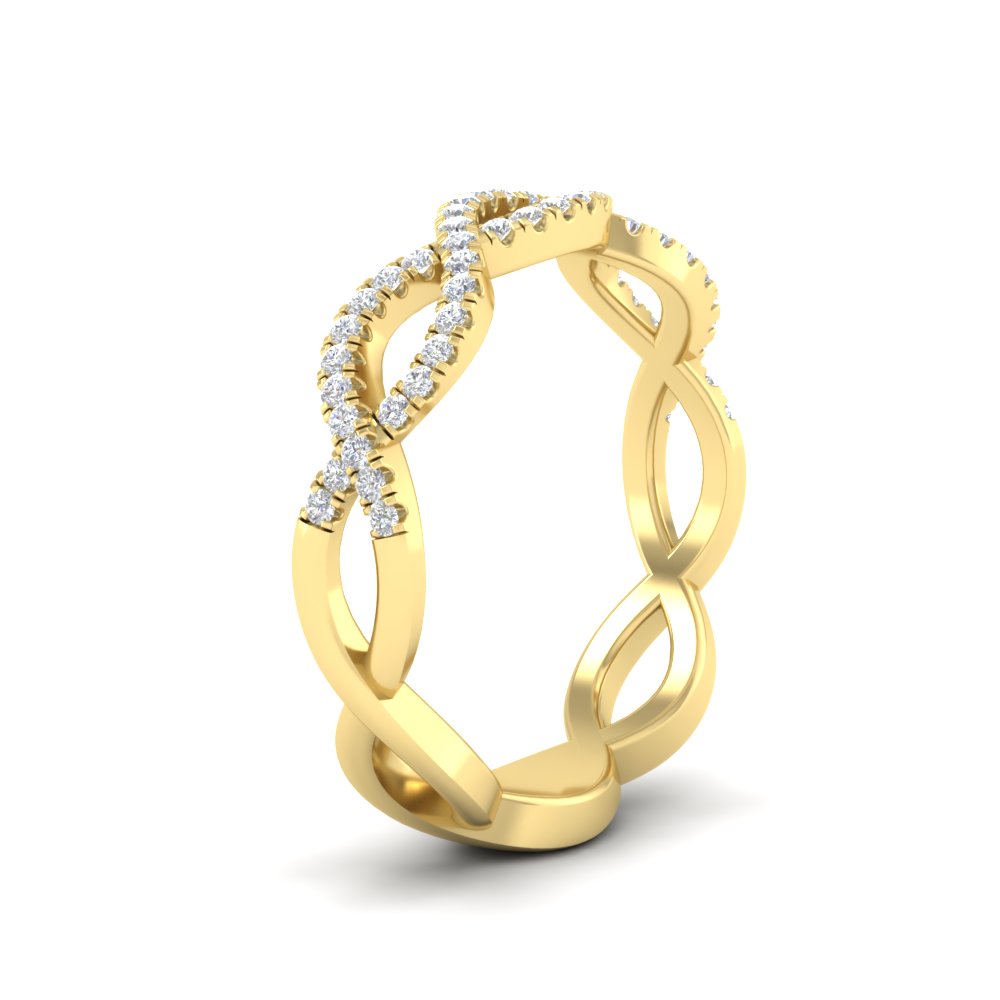 0.26 Ct. Infinity Round Diamond Twist Wedding Band 14K Gold