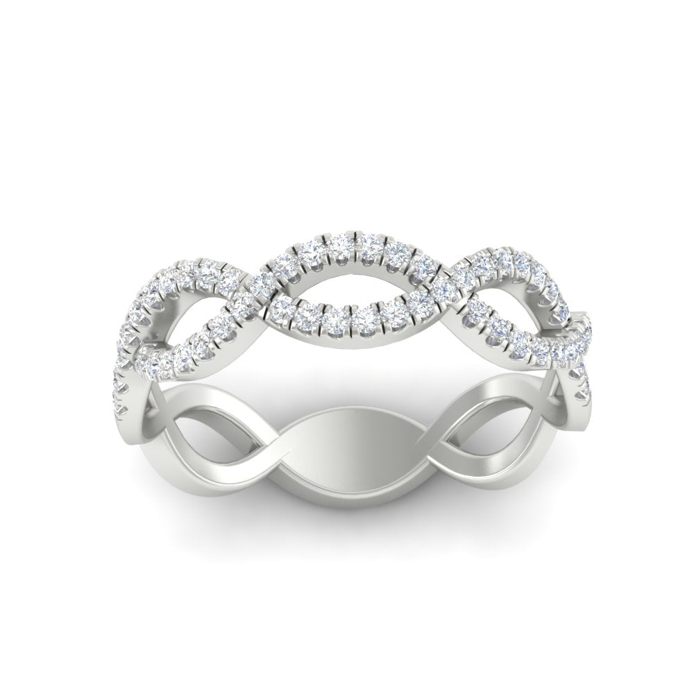 0.26 Ct. Infinity Round Diamond Twist Wedding Band 14K Gold